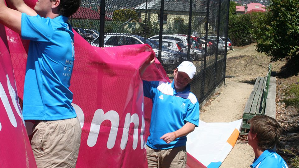 Helping out on Kids Tennis Day