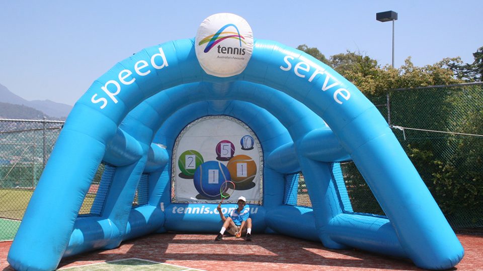 Working at the speed serve on Kids Tennis Day