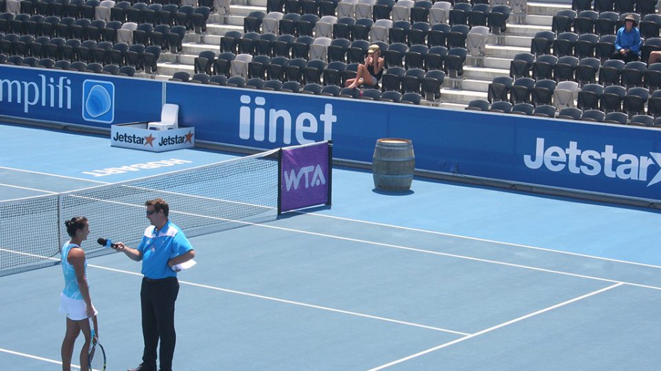 Mark Handley interviews Jarmila Gajdosova on court