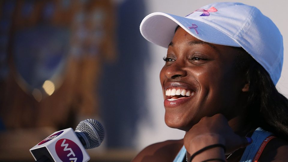 Sloane Stephens speaks in the press conference