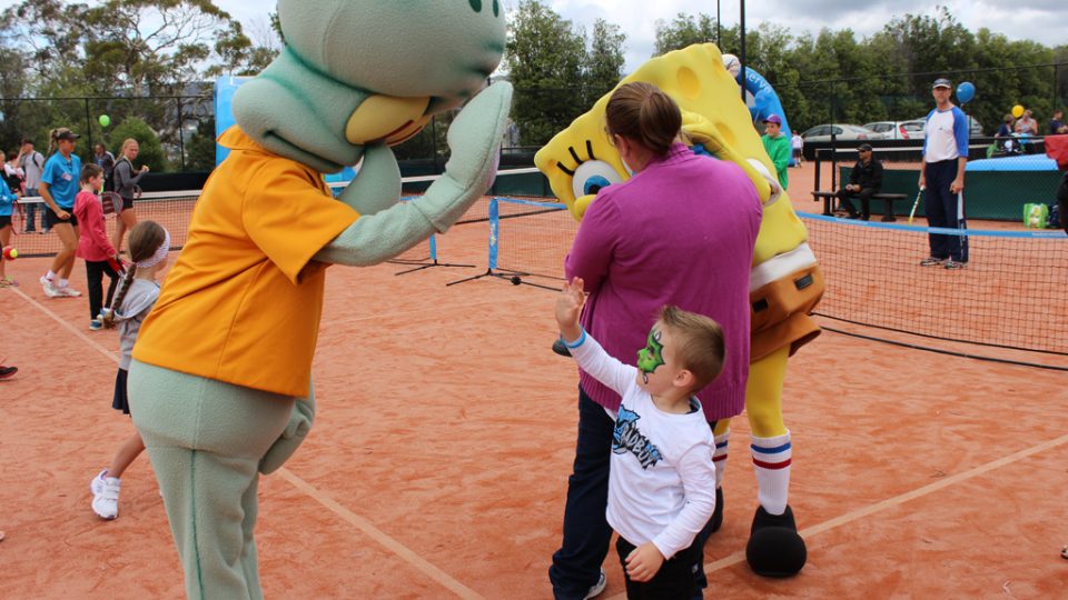 Hobart International Kids Tennis Day presented by Nickelodeon. Picture: Briony Craber