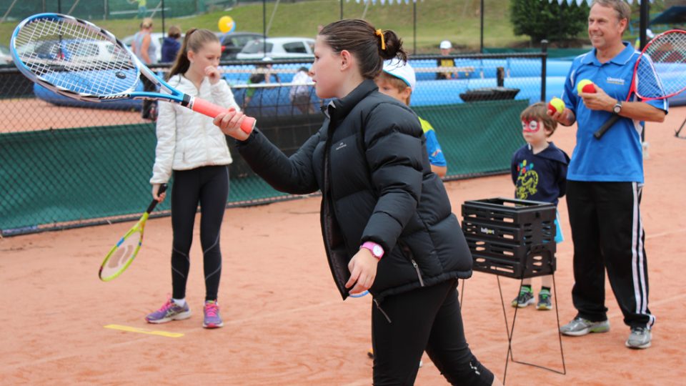 Hobart International Kids Tennis Day presented by Nickelodeon. Picture: Briony Craber