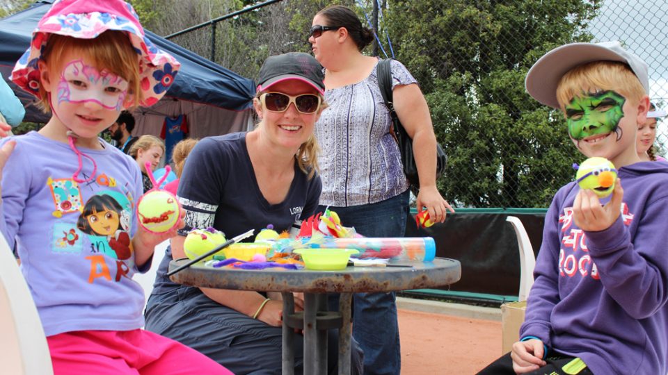 Hobart International Kids Tennis Day presented by Nickelodeon. Picture: Briony Craber
