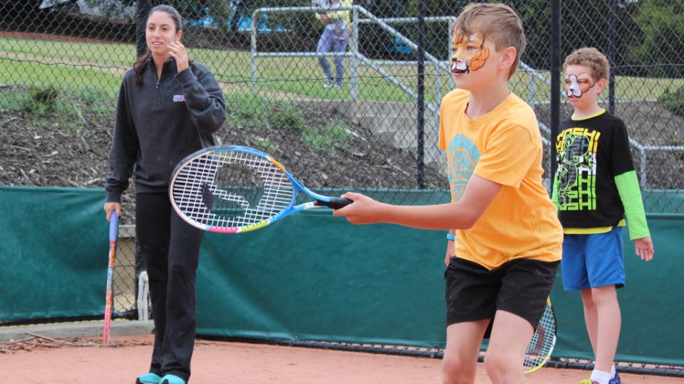 Hobart International Kids Tennis Day presented by Nickelodeon. Picture: Briony Craber