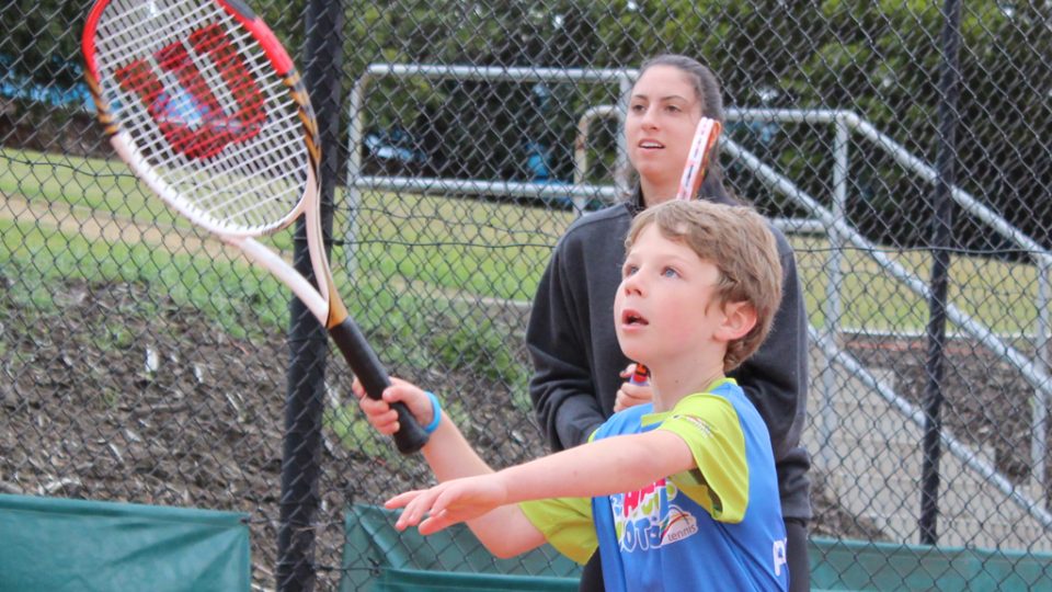 Hobart International Kids Tennis Day presented by Nickelodeon. Picture: Briony Craber