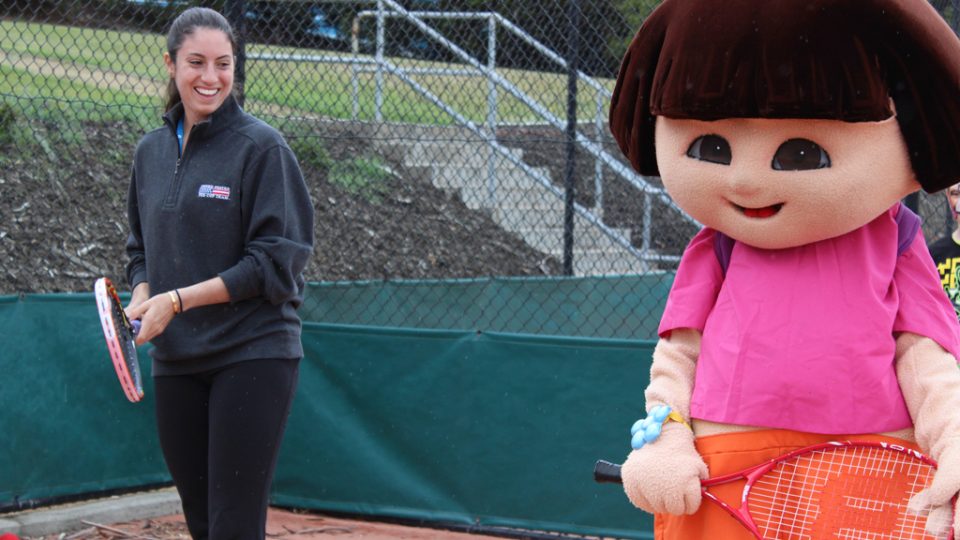 Hobart International Kids Tennis Day presented by Nickelodeon. Picture: Briony Craber