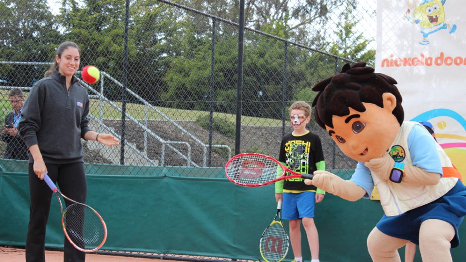 Hobart International Kids Tennis Day presented by Nickelodeon. Picture: Briony Craber