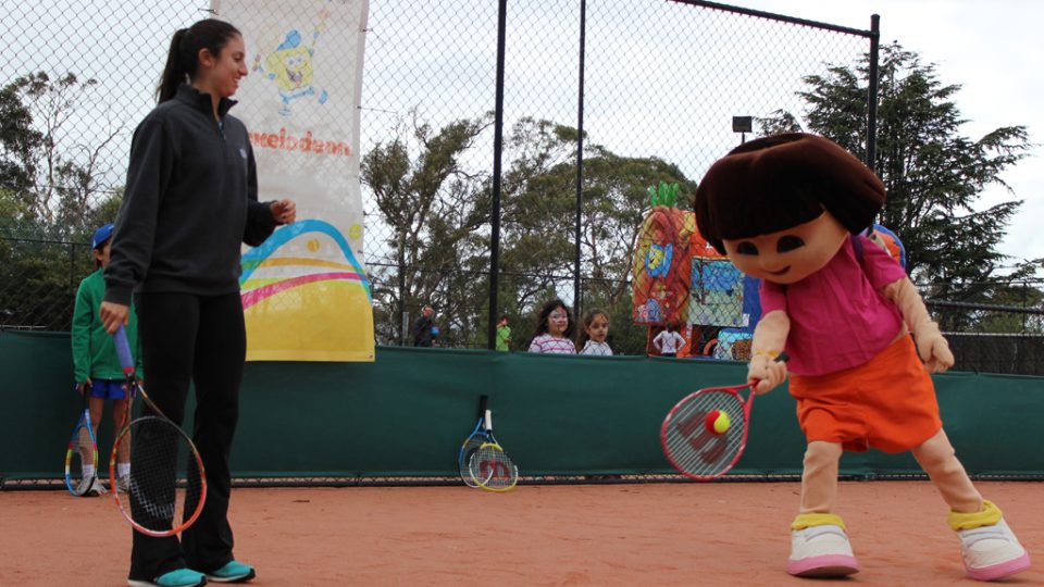 Hobart International Kids Tennis Day presented by Nickelodeon. Picture: Briony Craber