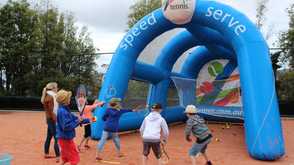 Hobart International Kids Tennis Day presented by Nickelodeon. Picture: Briony Craber