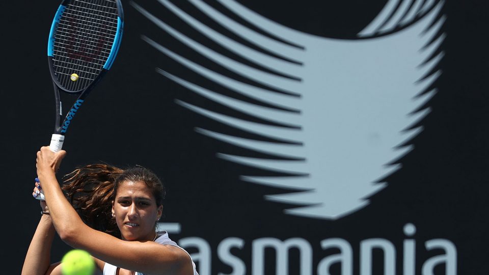 LOCAL HOPE: Australian Jaimee Fourlis in action at Hobart International 2018; Getty Images