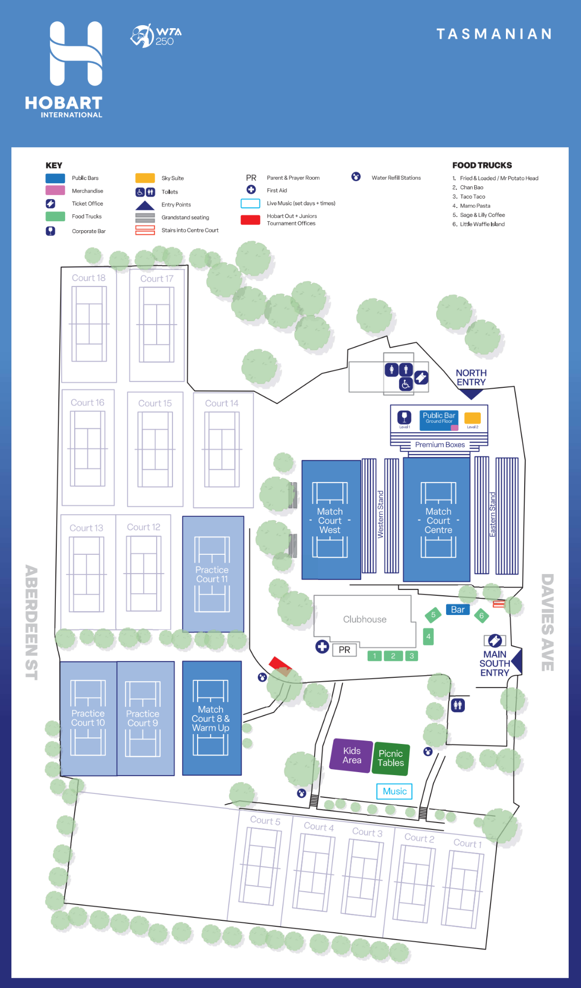 Hobart International 2023 map Hobart International Tennis